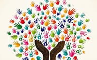 Diversity colored hand prints