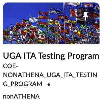 Screenshot of ITA Testing Program tile