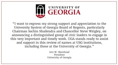 Statement from President Jere W. Morehead, University of Georgia